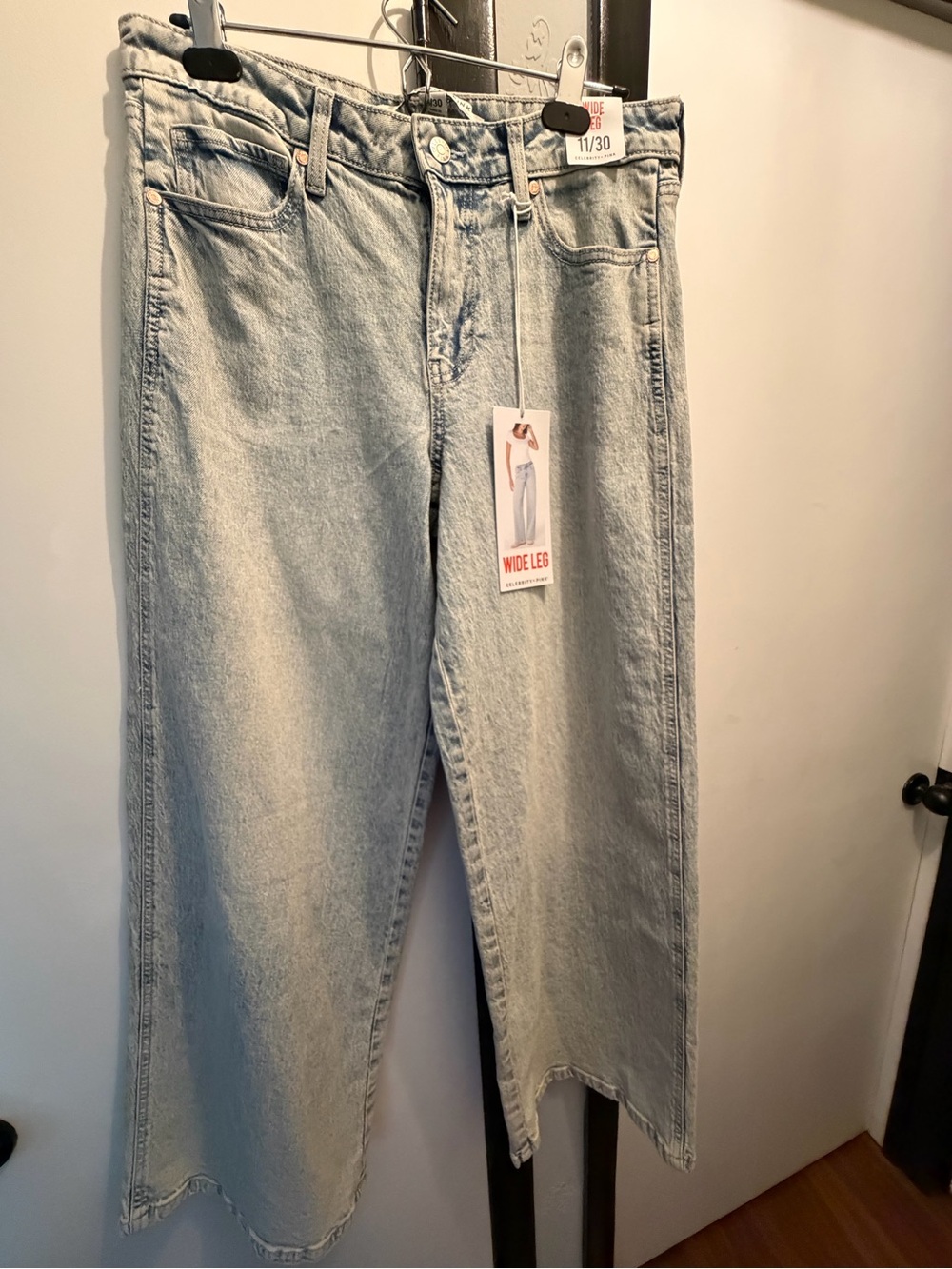 Celebrity Pink Light Wash Wide Leg Jeans